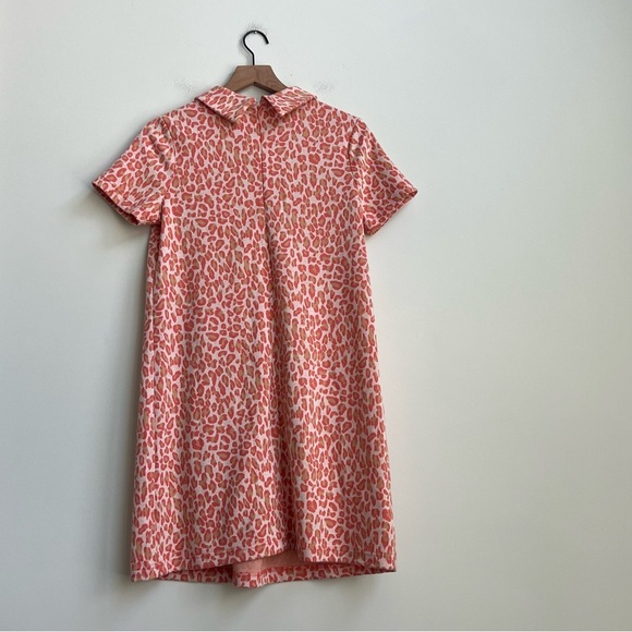 Tyler Boe Coral Animal Cheetah Print Kristen Shift Dress Small Mod Mini Retro - Picture 9 of 11